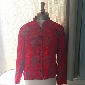 Button up red cardigan